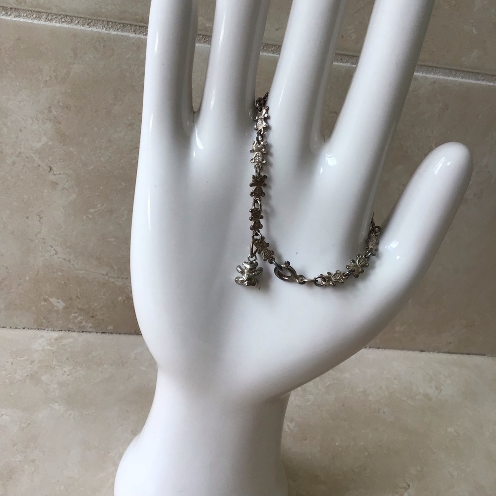 Girls Silver 925 Bear Design Link Bracelet